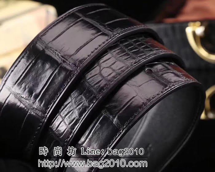 愛馬仕HERMES 私人訂制 鱷魚進口肚皮整條無接 高端男士皮帶 HHG1733